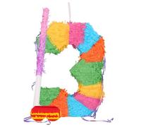 Fax Potato Number 3 Pinata Set with Stick & Blindfold - Pink Stick - Mexican Kids Girls Boys Birthday Large Party Parties Games Decorations Kit