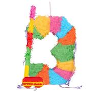 Fax Potato Number 3 Piñata, Blindfold & Stick Set - Multicoloured Fillable Birthday Party Decoration, Sweet Holder Game, Kids & Adults Celebration Supplies, Wedding, Anniversary, Carnival