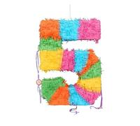 Fax Potato Number 5 Pinata Set with Stick & Blindfold - Pink Stick - Mexican Kids Girls Boys Birthday Large Party Parties Games Decorations Kit