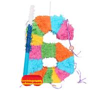 Fax Potato Number 6 Pinata Set with Stick & Blindfold - Blue Stick Fax Potato Multicolor