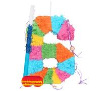 Fax Potato Number 6 Pinata Set with Stick & Blindfold - Blue Stick - Mexican Kids Girls Boys Birthday Large Party Parties Games Decorations Kit