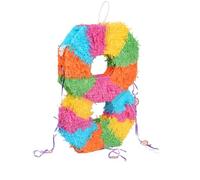 Fax Potato Number 8 Piñata - 50cm Multicoloured, Fillable Birthday Party Decoration, Sweet Holder Game, Kids & Adults Celebration Supplies, Wedding, Anniversary, Carnival, Party Game
