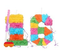Fax Potato Pinata Set with Stick & Blindfold - 16th Birthday / Anniversary - Rainbow, Multi