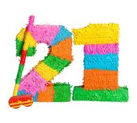 Fax Potato Pinata Set with Stick & Blindfold 21st Birthday / Anniversary Rainbow Fax Potato Multicolor