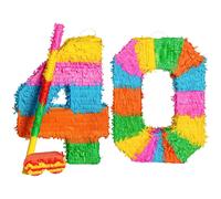 Fax Potato Pinata Set with Stick & Blindfold 40th Birthday / Anniversary Rainbow Fax Potato Multicolor