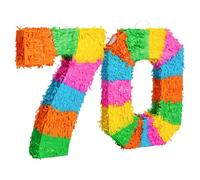Fax Potato Pinata Set with Stick & Blindfold - 70th Birthday / Anniversary - Rainbow, Multi