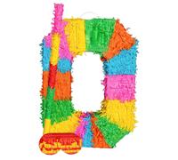 Fax Potato Pinatas Number 0 Cardboard Pinata, Stick & Blindfold Set Multi Fax Potato Multicolor