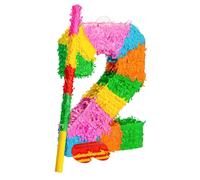 Fax Potato Pinatas Number 2 Cardboard Pinata, Stick & Blindfold Set Multi Fax Potato Multicolor