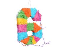 Fax Potato Pinatas Number 6 Cardboard Pinata - W35cm x D7.5cm x H50cm - Multi Fax Potato Multicolor