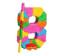 Fax Potato Pinatas Number 8 Cardboard Pinata, Stick & Blindfold Set Multi Fax Potato Multicolor