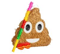 Fax Potato Pinatas Poop Emoji Cardboard Pinata, Stick & Blindfold Set Brown Fax Potato Brown