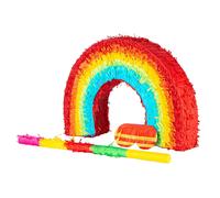 Fax Potato Pinatas Rainbow Cardboard Pinata, Stick & Blindfold Set Multi Fax Potato Multicolor