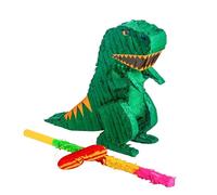Fax Potato Rex the Dinosaur Pinata, Rainbow Buster Stick and Blindfold Set (W40 x D13 x H55cm) Fill Your Own Kids Large Party Supplies Themed Birthday Accessory Fun Decoration Pinata for Kids Parties