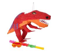 Fax Potato T-Rex Pinata Set with Stick & Blindfold - 3pc Mexican Kids Girls Boys Birthday Party Parties Games Decorations Kit Fax Potato Multi One Size