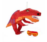 Fax Potato T Rex Pinata with Blindfold (W53 x D9 x H36cm) | Fill Your Own Kids Large Party Supplies Themed Birthday Accessory Fun Decoration Pinata for Kids Parties & Games