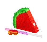 Fax Potato Watermelon Pinata, Pink Buster Stick and Blindfold Set (W42 x D9 x H36cm) Fill Your Own Kids Large Party Supplies Themed Birthday Accessory Fun Decoration Pinata for Kids Parties & Games