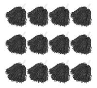 Faxco 12Pack Plastic Pom Poms Cheerleading Pom Poms Sports Dance Cheer Plastic Pom Pom for Rooters,Cheering Squard,Cheering Team (Black)