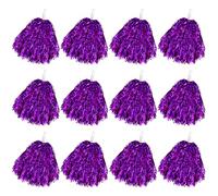 Faxco 12Pack Pom Poms Metallic Cheerleading Pom Poms Bulk Sports Dance Plastic Cheer Pompoms with Plastic Handles for Rooters Cheering Squard Cheering Team Game Dancing Party Kids Adults
