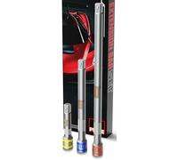 Faxdrts 3 Piece 3/8" Drive Impact Extension Bar Set, 75mm 150mm 250mm Length Socket Extensions Expand Narrow Range, Premium Cr-V Steel, Knurled Non-Slip, Zero Torque Loss, for Auto and Mechanical