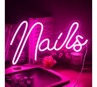 FAXFSIGN Nails Neon Sign Led Pink Neon Light Up Signs for Wall Decor Usb Neon Lights for Nail Salon Beauty Room Decor Indoor Outdoor Lights for Bedroom Shop Room