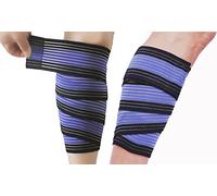 Faxianther Elastic Wrap-around Calf Splint Support Tape Bandage Outdoor Sports Breathable Compression Leg Sleeves Shin Band Ankle Knee Brace Strap Protector Guard, 1 Pair