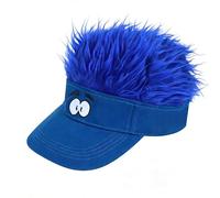 Faxianther Funny Cartoon Duck Penguin Visor Cap with Big Eyes & Spiked Wig, Men Women Halloween Cosplay Party Animal Wig Hat Fake Hair Headwear Costume Accessory Wide Brim Golf Beach Baseball Cap