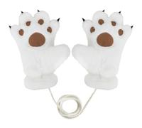 Faxianther Fuzzy Plush Bear Fox Cat Paw Gloves, Men Women Halloween Costume Claw Gloves Mittens Cosplay Party Wolf Dog Paw Gloves Dress Up Props Winter Warm Ski Cycling Full Finger Gloves Mitts
