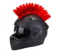 Faxianther Helmet Mohawk Hawk Cosplay Wig Helmet Accessory for Motorcycle Bicycle Ski Snowboard Helmets Hair Decorations (Helmet not Included) (Red)