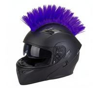 Faxianther Helmet Mohawk Hawk Cosplay Wig Helmet Accessory for Motorcycle Bicycle Ski Snowboard Helmets Hair Decorations (Helmet not Included) (Purple)