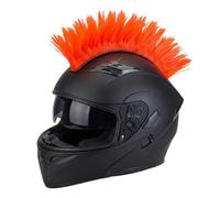 Faxianther Helmet Mohawk Hawk Cosplay Wig Helmet Accessory for Motorcycle Bicycle Ski Snowboard Helmets Hair Decorations (Helmet not Included) (Orange)