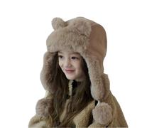Faxianther Kids Fuzzy Trapper Hats with Lovely Cat Ear, Girls Boys Winter Warm Cozy Faux Fur Lining Full Hood Hat Ushanka Russian Hat Windproof Camping Cycling Ski Earflap Hats Balaclava for 3-8 Yrs