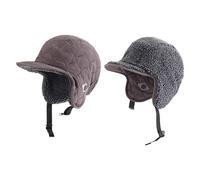 Faxianther Mens Women Reversible Fleece Aviator Cap Winter Warm Visor Earflap Hat Windproof Cycling Ski Caps Trapper Hats