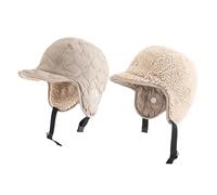 Faxianther Mens Women Reversible Fleece Aviator Cap Winter Warm Visor Earflap Hat Windproof Cycling Ski Caps Trapper Hats