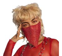 Faxianther Sparkly Rhinestones Mesh Half Face Mask Modern Bling Crystal Face Chain Belly Dance Punk Rock Band Jazz Face Cover Halloween Nightclub Rave Party Masquerade Face Mask Mardi Gras Jewelry