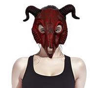 Faxianther Terror Goat Skull Mask Men Women Animal Skull Skeleton Full Face Mask Funny Cosply Mardi Gras Mask Halloween Costume Accessory Fancy Dress Party Spook House Decoration Props