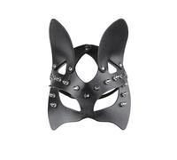 Faxianther Women Punk PU Leather Masquerade Maks Steampunk Rivets Fox Cat Bunny Animal Costume Accessory Halloween Cosplay Roleplay Raves Mardi Gras Party Night Club Half Face Mask Dress-Up Props