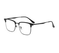 FAXIOU Blue Light Blocked Reading Glasses for Computer Readers Square Titanium Fashion Men with HD Lens for Eye Fatigue, black, 3.00x