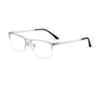 FAXIOU Blue Light Blocking Reading Glasses, Classic Half Armour Glasses for Computer Readers, Anti Fatigue Glasses for Men and Women, silver colours, 2.0 x