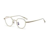 FAXIOU Blue Light Blocking Reading Glasses for Men Women with Titanium Full Frame Lightweight Readers Classic Business Glasses, golden, 2.5 x