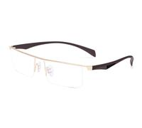 FAXIOU Mens Sports Reading Glasses Super Lightweight Alloy Half Frame Blue Light Computer Reader Fashion Business Glasses, gold, 2.50x