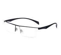 FAXIOU Mens Sports Reading Glasses Super Lightweight Alloy Half Frame Blue Light Computer Reader Fashion Business Glasses, black, 1.00x