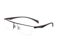 FAXIOU Mens Sports Reading Glasses Super Lightweight Alloy Half Frame Blue Light Computer Reader Fashion Business Glasses, brown, 3.25x