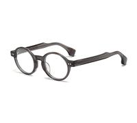 FAXIOU Plain Acetate Elegant Oval Thick Reading Glasses Men Women Blue Light Blocking Computer Reader, gray, 1.50x