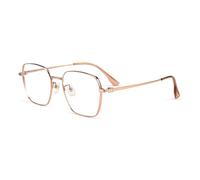 FAXIOU Plain Fashion Blue Light Blocked Reading Glasses for Computer TV Phone Reader Anti Glare, Rose Gold, 1.25x