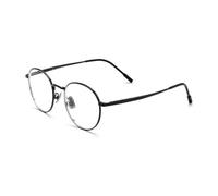 FAXIOU Reading Glasses, Retro Reading Glasses, Oval Blue Light Blocking Glasses for Men and Women, Lightweight Titanium Reader, Comfortable, Plain, black, 1.50x