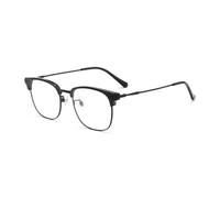 FAXIOU Square Reading Glasses Men Blue Light Blocking Titanium Frame Anti-Glare Business Glasses, black, 3.00x