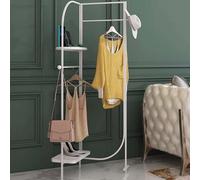FAXJRU Corner Metal Clothing Racks,Heavy Duty Freestanding Clothes Racks Coat Rack for Hallway Entryway,Design Unique Garment racks Display Racks for Hanging Clothes(Gold,LEFT)