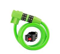 Fay Bless Dual Unlock Bike Anti-Theft Lock - Road/Mountain Dual Use, Five-Digit Password, Steel Cable Loop (Green Lock Without Light)