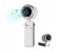 Fay Bless Foldable Handheld Fan, 5000mAh Mini Turbo Fan, 5 Adjustable Speed, Small Pocket Fan, Type C, Digital Display (White)