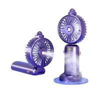 Fay Bless Hadheld Misting Fan Portable Rechargeable Personal Mister Fan, 3000mAh Battery Operated Spray Water Mist Fan with 5Speeds,LED Display,90°Foldable Cooling Fan (Violet)